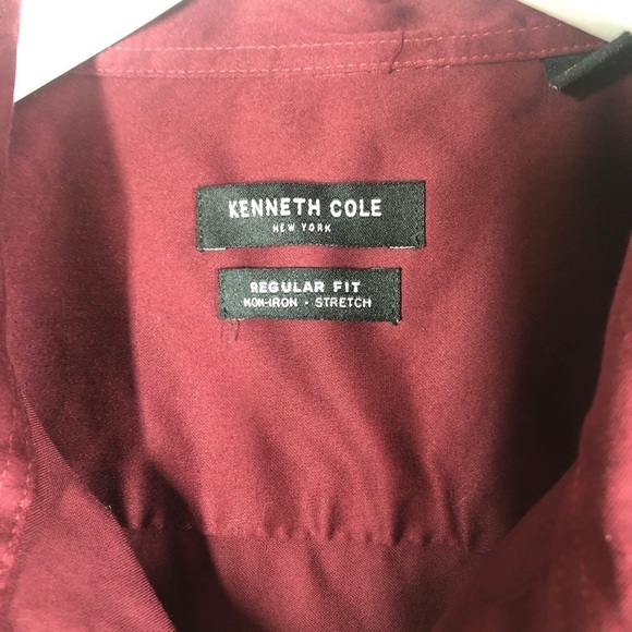 Kenneth Cole New York burgundy long sleeve men button down formal XL - Picture 3 of 9